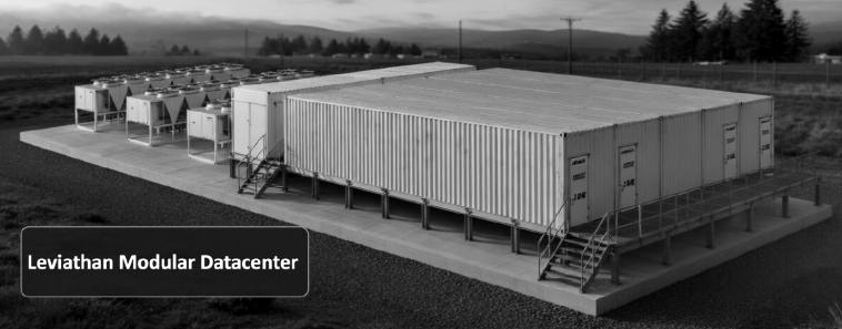 Modular data hall on a concrete pad